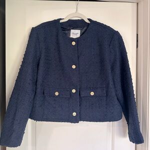NWT Abercrombie & Fitch Tweed Lady Jacket in Navy. Never worn, size XL